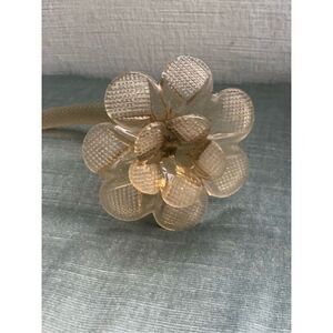 Vintage Murano Venetian Chandelier Clear Glass Flower Sten Replacement part 11”